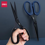 Deli Black Blade Scissors All Purpose Non Stick Stainless Steel Craft Sharp Fabric Scissors for Office School Home