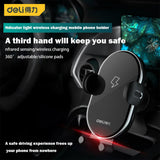 Deli Car Wireless Charger Car Holder Wireless Charging Mobile Phone Holder Automatic Infrared Induction Car Wireless Charger Car