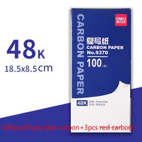 Deli Carbon Paper Double-sided Carbonless Copy Paper Thin Printing Dyeing Tracing Paper Office Papier Blue Red Transfer Papier