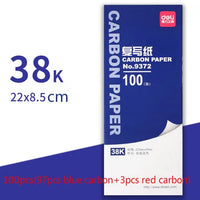 Deli Carbon Paper Double-sided Carbonless Copy Paper Thin Printing Dyeing Tracing Paper Office Papier Blue Red Transfer Papier