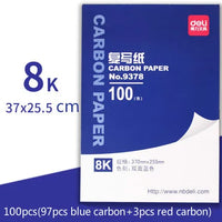 Deli Carbon Paper Double-sided Carbonless Copy Paper Thin Printing Dyeing Tracing Paper Office Papier Blue Red Transfer Papier