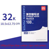 Deli Carbon Paper Double-sided Carbonless Copy Paper Thin Printing Dyeing Tracing Paper Office Papier Blue Red Transfer Papier