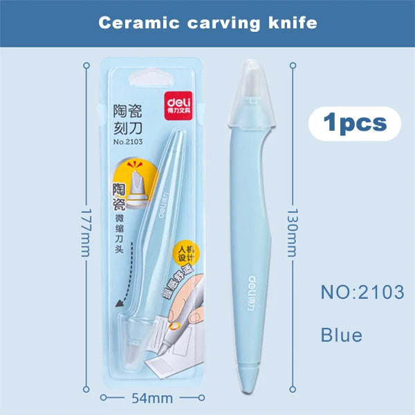 Ceramic Pen Knife Paper Cutter Utility Knife Craft Safety Micro Retractable  Blade for Child's DIY Handbook Cardstock Box Cutting