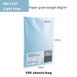 Deli Color Copy Paper A4 Color Computer Printing Paper 100 Sheets/Pack Student Hand-cut Paper-cut Office Supplies