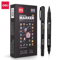 Deli Double Head Art Pens,Fineliner Pens,Technical Drawing Pen,Fine Point,Black,Waterproof for Watercolor,Sketching,Anime,Manga