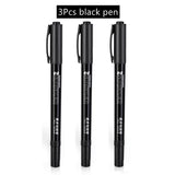 Deli Double Head Art Pens,Fineliner Pens,Technical Drawing Pen,Fine Point,Black,Waterproof for Watercolor,Sketching,Anime,Manga