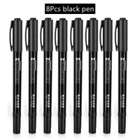 Deli Double Head Art Pens,Fineliner Pens,Technical Drawing Pen,Fine Point,Black,Waterproof for Watercolor,Sketching,Anime,Manga