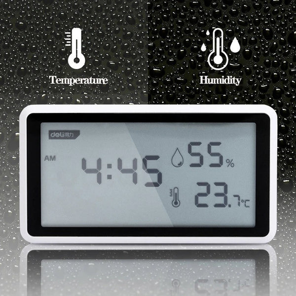 Digital Indoor Thermometer and Hygrometer with Desk Clock