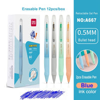 Deli Erasable Pen Set 0.5mm Gel Pen Erase Blue Black Ink Refill for  Stationery School Supplies Erasable Ballpoint Pen Kawaii