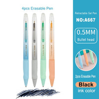 Deli Erasable Pen Set 0.5mm Gel Pen Erase Blue Black Ink Refill for  Stationery School Supplies Erasable Ballpoint Pen Kawaii