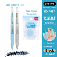 Deli Erasable Pen Set 0.5mm Gel Pen Erase Blue Black Ink Refill for  Stationery School Supplies Erasable Ballpoint Pen Kawaii