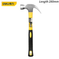 Deli Fiber Handle Claw Hammer Woodworking Hammer Tools High Quality Steel Hammerhead Multifunction Household Repair Hand Tools