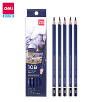 Deli Fine Sketching Pencil 12pcs Set Basswood Drawing Pencils H/HB/2H/3H/B/2B/3B/4B/5B/6B/7B/8B/9B/10B/12B School Art Supplies