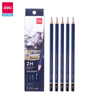 Deli Fine Sketching Pencil 12pcs Set Basswood Drawing Pencils H/HB/2H/3H/B/2B/3B/4B/5B/6B/7B/8B/9B/10B/12B School Art Supplies