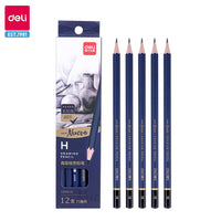 Deli Fine Sketching Pencil 12pcs Set Basswood Drawing Pencils H/HB/2H/3H/B/2B/3B/4B/5B/6B/7B/8B/9B/10B/12B School Art Supplies