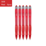 Deli Gel Pens 0.5mm Retractable Bullet Ballpoint Pen Blue Black Red Ink Refill for School Office Writing Stationery Supplies