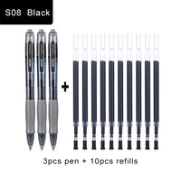 Deli Gel Pens 0.5mm Retractable Bullet Ballpoint Pen Blue Black Red Ink Refill for School Office Writing Stationery Supplies