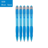 Deli Gel Pens 0.5mm Retractable Bullet Ballpoint Pen Blue Black Red Ink Refill for School Office Writing Stationery Supplies