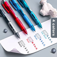 Deli Gel Pens 0.5mm Retractable Bullet Ballpoint Pen Blue Black Red Ink Refill for School Office Writing Stationery Supplies