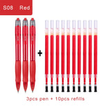 Deli Gel Pens 0.5mm Retractable Bullet Ballpoint Pen Blue Black Red Ink Refill for School Office Writing Stationery Supplies