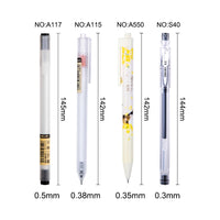 Deli Gel Pens Porous-Point 0.3/0.35/0.38/0.5MM Black ink Signing Pen For School Office Cute Stationery Supplies Exam Spare