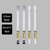 Deli Gel Pens Porous-Point 0.3/0.35/0.38/0.5MM Black ink Signing Pen For School Office Cute Stationery Supplies Exam Spare