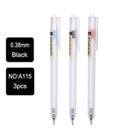 Deli Gel Pens Porous-Point 0.3/0.35/0.38/0.5MM Black ink Signing Pen For School Office Cute Stationery Supplies Exam Spare