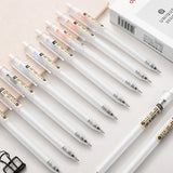 Deli Gel Pens Porous-Point 0.3/0.35/0.38/0.5MM Black ink Signing Pen For School Office Cute Stationery Supplies Exam Spare