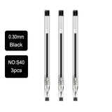 Deli Gel Pens Porous-Point 0.3/0.35/0.38/0.5MM Black ink Signing Pen For School Office Cute Stationery Supplies Exam Spare