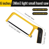 Deli Handmade Small Hacksaw Household DIY Small Handheld Saw Blade Iron Mini Saw Bow Hand Holder Woodworking Steel Holder