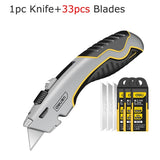 Deli Heavy Duty Box Cutter Zinc Alloy Pocket Knife нож Third Gear Retractable Utility Knife Built-in 3Blades for Leather Carpet