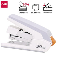 Deli Heavy Duty Stapler Effortless Paper Stapling Machine 50 Sheet School Office Supply Stationery Staples Power Saving Stapler