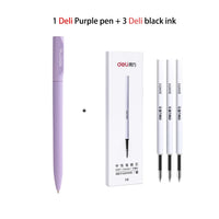 Deli Macaron Gel Pen Premec Smooth Writing Black Ink Refill 0.5mm Signing Pen School Office Supplies Stationery Free Shipping