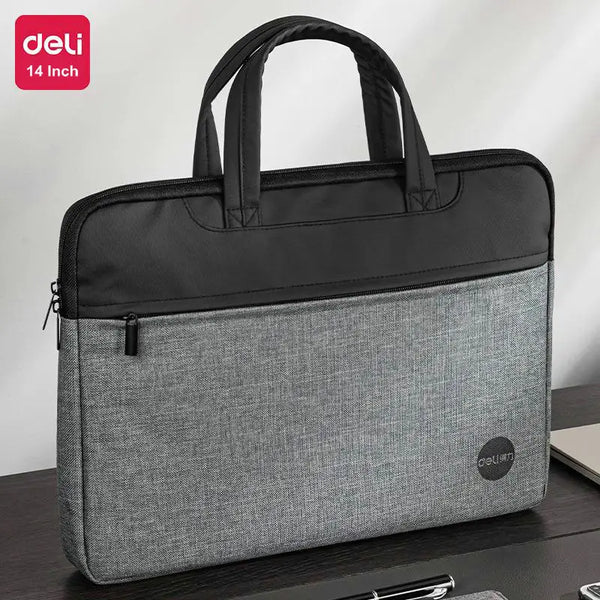 Deli-Maleta Masculina de Negócios, Saco de Arquivo, Organizador de Documentos, Malas de Viagem, Bolsa Laptop, 14"