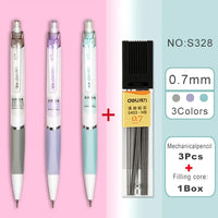 Deli Mechanical Pencil 0.5mm/0.7mm Lead Refill Student Writing Stationery for Kids School Supplies Automatic Pencil With Erasers