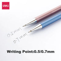 Deli Mechanical Pencil 0.7mm HB Metal Automatic Pencils for Student Art Sketch Writing 2B Pencil Lead Refills With Erasers