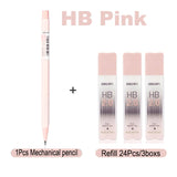 Deli Mechanical Pencil 2.0mm Lead HB 2B Sketch Writing Automatic Pencil Refills for Kids Stationery with Sharpener Pencil