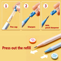 Deli Mechanical Pencil 2.0mm Lead HB 2B Sketch Writing Automatic Pencil Refills for Kids Stationery with Sharpener Pencil