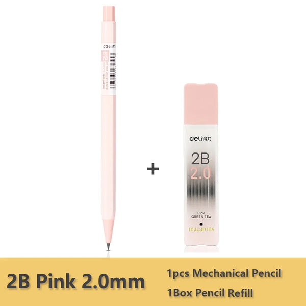 Deli 2.0mm Mechanical Pencil Set HB 2B Pencils Lead Refills for