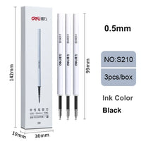 Deli Metal Gel Pens Rotate Sign Ballpen Pens 0.5mm Smooth Refill Black Ink for Kids Office School Writing Pen Stationary