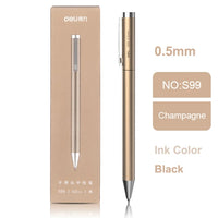 Deli Metal Gel Pens Rotate Sign Ballpen Pens 0.5mm Smooth Refill Black –  AOOKMIYA