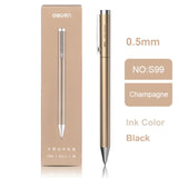 Deli Metal Gel Pens Rotate Sign Ballpen Pens 0.5mm Smooth Refill Black Ink for Kids Office School Writing Pen Stationary