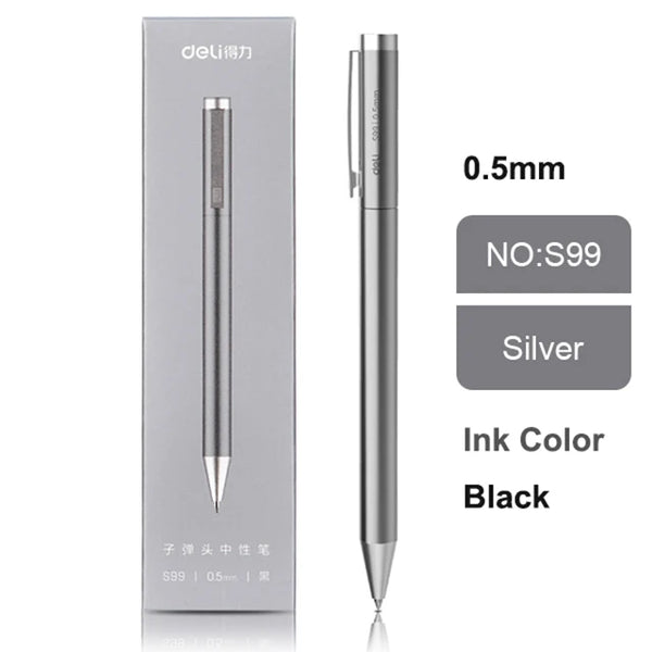Deli Metal Gel Pens Rotate Sign Ballpen Pens 0.5mm Smooth Refill Black –  AOOKMIYA