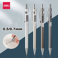 Deli Metal Mechanical Pencil 0.7mm 2B Lead Pencil Refill for Kids Writing Sketching Art Drawing Stationery Automatic Pencil Set