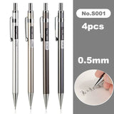 Deli Metal Mechanical Pencil 0.7mm 2B Lead Pencil Refill for Kids Writing Sketching Art Drawing Stationery Automatic Pencil Set