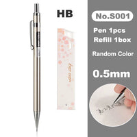 Deli Metal Mechanical Pencil 0.7mm 2B Lead Pencil Refill for Kids Writing Sketching Art Drawing Stationery Automatic Pencil Set