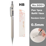 Deli Metal Mechanical Pencil 0.7mm 2B Lead Pencil Refill for Kids Writing Sketching Art Drawing Stationery Automatic Pencil Set