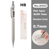 Deli Metal Mechanical Pencil 0.7mm 2B Lead Pencil Refill for Kids Writing Sketching Art Drawing Stationery Automatic Pencil Set