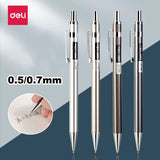 Deli Metal Mechanical Pencil 0.7mm 2B Lead Pencil Refill for Kids Writing Sketching Art Drawing Stationery Automatic Pencil Set