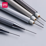 Deli Metal Mechanical Pencil for Drawing 0.5MM 0.7MM portaminas механический карандаш for School Student Art Stationery Supplies